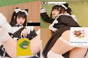 Gia Hân làm tình kiểu doggy và phát ra tiếng rên sướng